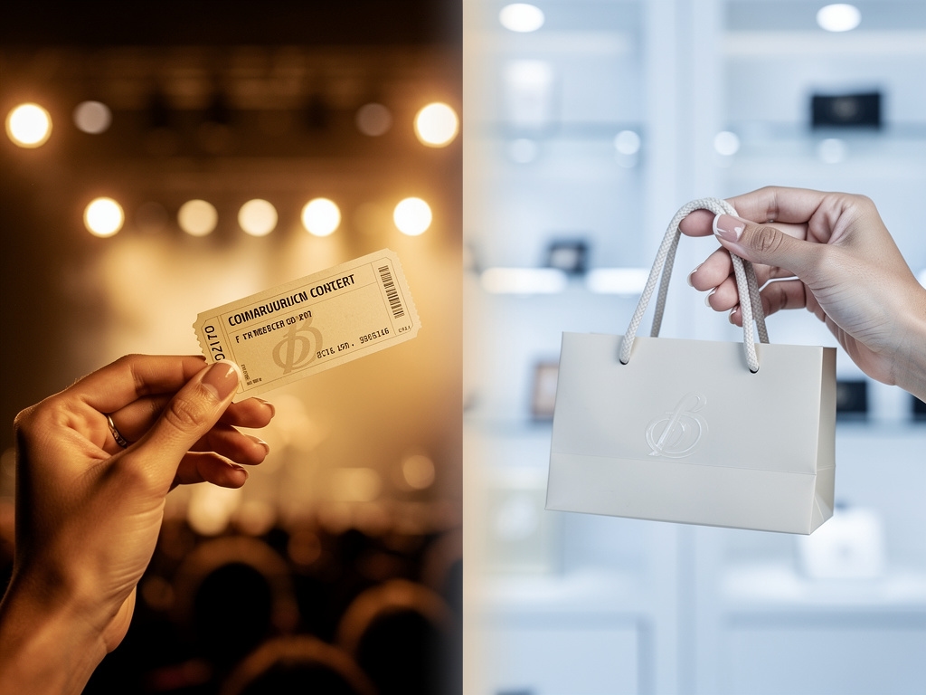 Gegenüberstellung von Reiseerlebnis und materiellen Gegenständen